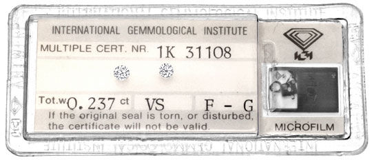 Foto 1 - Zwei Diamanten 0,237ct Brillanten IGI, F und G, VS, D5929