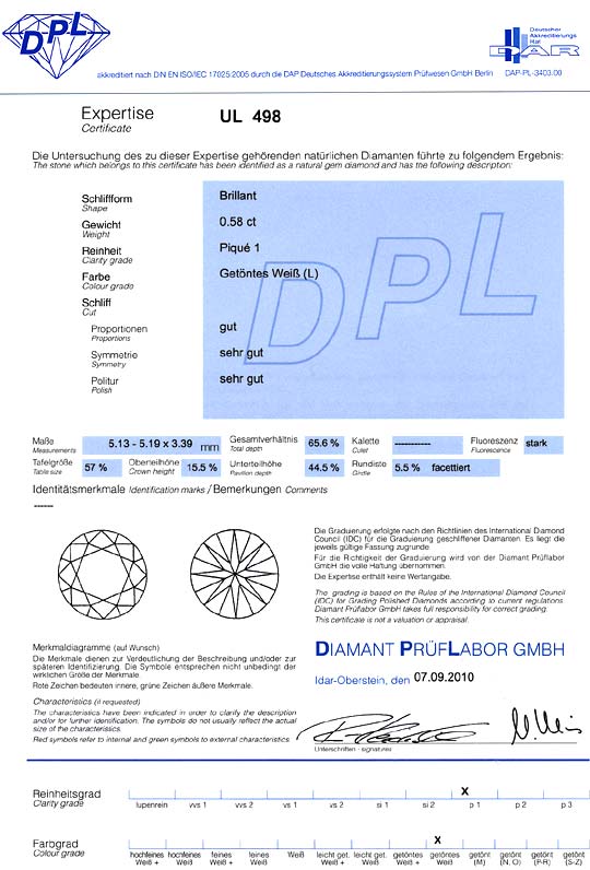 Foto 9 - Diamant 0,58ct Top Cape Brillant-Schliff DPL Expertise, D6346