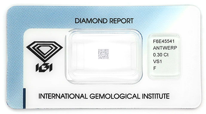 Foto 1 - Diamant Princess Schliff 0,30ct Top Wesselton F VS1 IGI, D6686