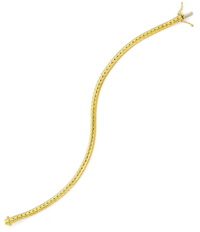 Foto 3 - Gelbgold-Armband in flachem, gravierten Zopf-Muster 14K, K3073