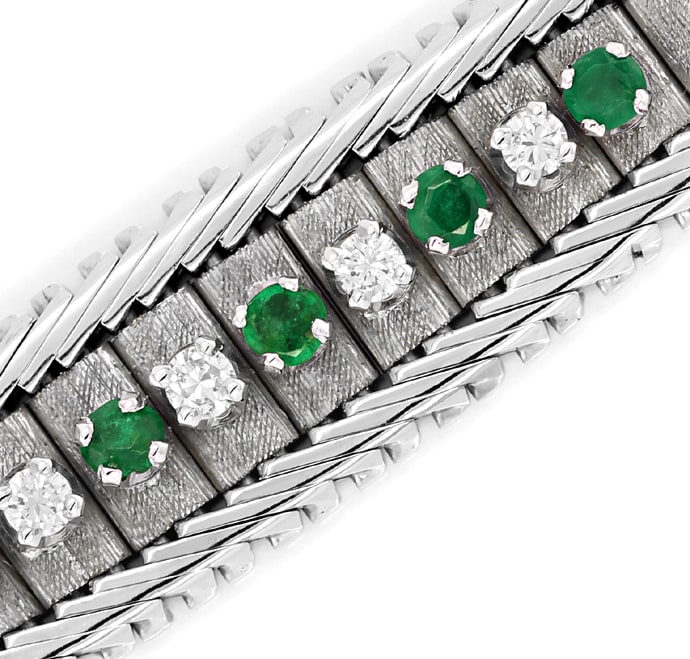 Foto 2 - Elegantes WeißGold-Armband Diamanten Smaragde, S2941
