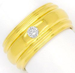 Foto 1 - Breiter Gelbgold-Ring mit 0,19 ct Brillant Solitaer 18K, S4189